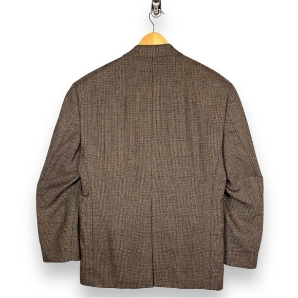 Chaps 100% Wool Single Breasted 2 Button Sportscoat Blazer, Brown Tweed, 40S - Picture 10 of 10